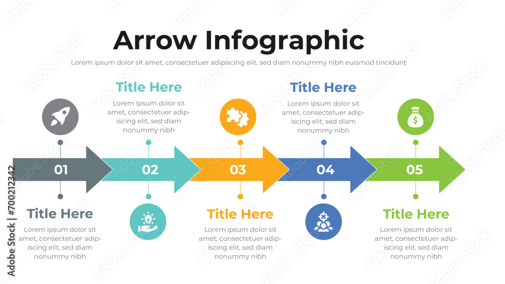 Canvas Prints arrow infographic presentation layout fully editable.