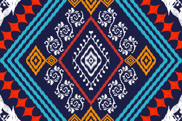 Ethnic Figure aztec embroidery style. Geometric ikat oriental traditional art pattern.Design for ethnic background,wallpaper,fashion,clothing,wrapping,fabric,element,sarong,graphic,vector illustration