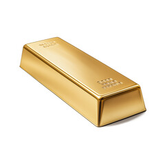 Gold bullion isolated on white background.