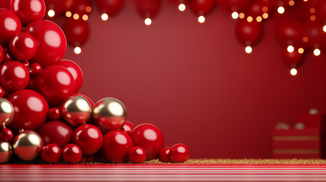 red christmas background HD 8K wallpaper Stock Photographic Image 