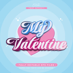 editable my valentine text effect.typhography logo