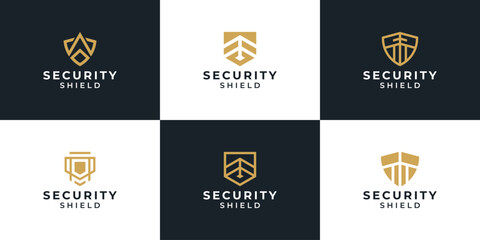 Set of shield abstract logo design inspiration