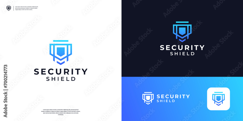 Wall mural abstract shield secure safe secret logo design template