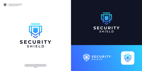 Abstract Shield Secure Safe Secret logo design template