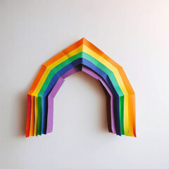 Origami paper rainbow