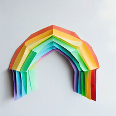 Origami paper rainbow