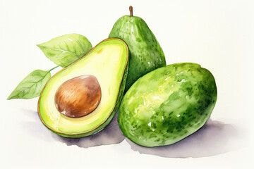 Fresh healthy vegetable background cut green ingredient fruit avocado food ripe organic