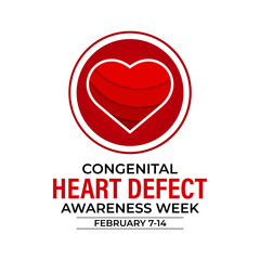Congenital Heart Defect Awareness Week observed each year during February 7–14 .Calligraphy Poster Design. love icon .Vector illustration.