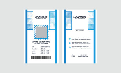 Office id card template layout, corporate modern creative abstract clean background