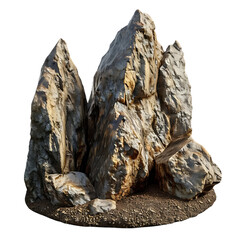 heavy rock in the mountains  isolated on transparent background 