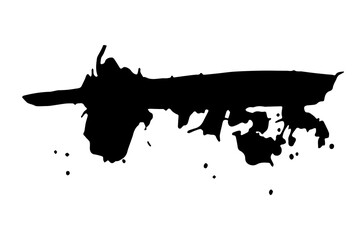 Grunge ink divider, blot with streaks,splashes,spots,dots,streaks.Abstract sepatator,splatters of paint, watercolor stain.Hand-drawn gouache paint strip,art element for design.Isolated.Vector