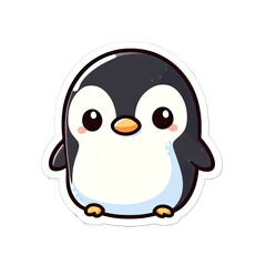 Obraz premium Generative AI Cute Little Penguin Sticker, cute little baby penguin sticker, Adorable little penguin stickers, Little penguin Sticker, funny penguin stickers, adorable little penguin stickers