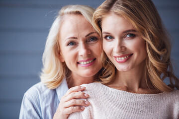 Senior mum and adult daughter