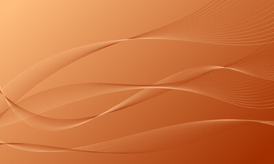 abstract orange smooth lines wave curves with gradient background