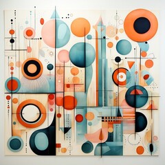 Obraz premium Design with different designs that are cut into irregular shapes