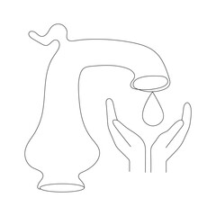 single line art of world water day good for world water day celebrate.vector waterdrop concept stock