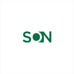 SON logo. S O N design. White SON letter. SON, S O N letter logo design. Initial letter SON linked circle uppercase monogram logo. S O N letter logo vector design.	
