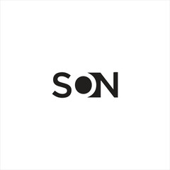 SON logo. S O N design. White SON letter. SON, S O N letter logo design. Initial letter SON linked circle uppercase monogram logo. S O N letter logo vector design.	
