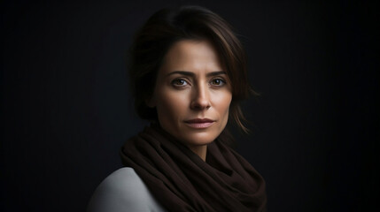 Fototapeta premium Woman with dark background.