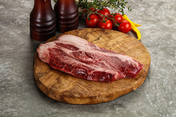 Raw beef chuck roll steak