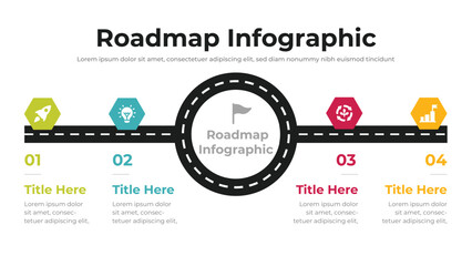 Roadmap infographic presentation layout fully editable.