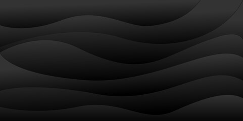 Abstract black and gray wave modern soft luxury texture with smooth and clean vector subtle background illustration.