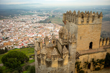 View from one of the towers of the Almodovar del Rio castle, Córdoba, Andalusia, Spain