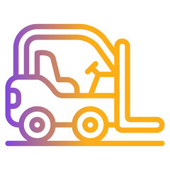  forklift, Industrial, Warehouse, logistics, vehicle, transportation Flat Icon