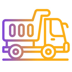  dump truck,  truck, Construction, vehicle, transportation Flat Icon