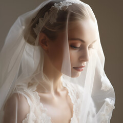 portrait of a bride with a veil