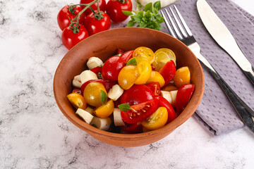 Italian Caprese salad with tomato and mozzarella