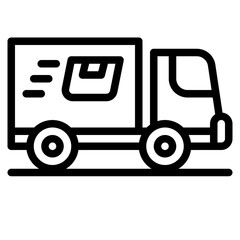  cargo truck, delivery truck, truck, shipping and delivery, vehicle, transportation Outline Icon
