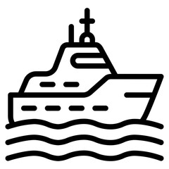  ship, cruise, boat, yatch, vehicle, transportation Outline Icon