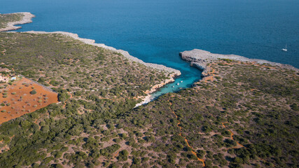 SPAIN - MALLORCA Drone view for a beautiful 
mediterranean bay