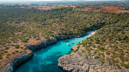 SPAIN - MALLORCA Drone view for a beautiful 
mediterranean bay