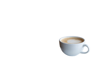 Coffee cup isolated on white background with clipping path and copy space.