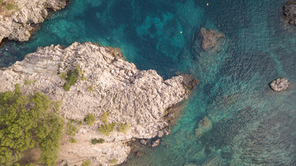 SPAIN - MALLORCA Drone view for a beautiful 
mediterranean bay