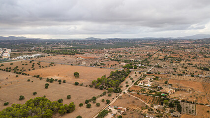 SPAIN - MALLORCA Beautiful mediterranean vilage drone view