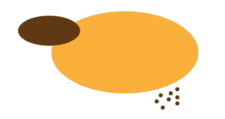 yellow oval and brown oval