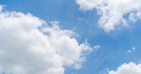 blue sky with cloud closeup. Nature background with copy space.