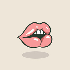 open sexy lips show teeth