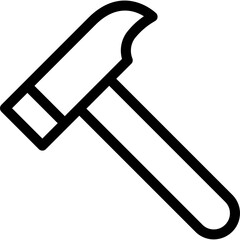 Hammer icon in outline. Simple tool vector illustration — pixel-perfect icon.