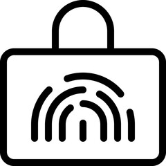 Fingerprint lock icon in outline. Simple security vector illustration — pixel-perfect icon.