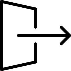 Exit icon in outline. Simple sign out vector illustration — pixel-perfect icon.