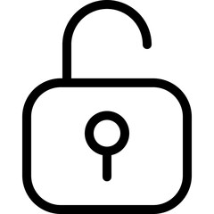 Unlock icon in outline. Simple padlock vector illustration — pixel-perfect icon.