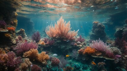 Naklejka na ściany i meble Underwater Coral Gardens