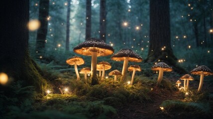 Magical Mushrooms in the Forest
