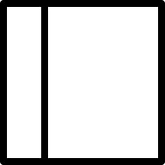 Sidebar left icon in outline. Simple layout grids vector illustration — pixel-perfect icon.