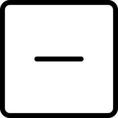Minus icon in outline style. Simple remove symbol vector illustration — pixel-perfect icon.