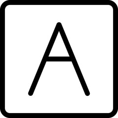Initial A icon in outline style. Simple font symbol vector illustration — pixel-perfect icon.